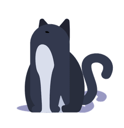 Illustration d'un chat noir avec ventre blanc