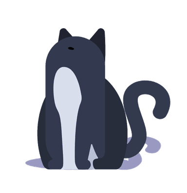 Illustration d'un chat noir avec ventre blanc