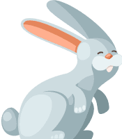 Illustration d'un lapin gris-bleu